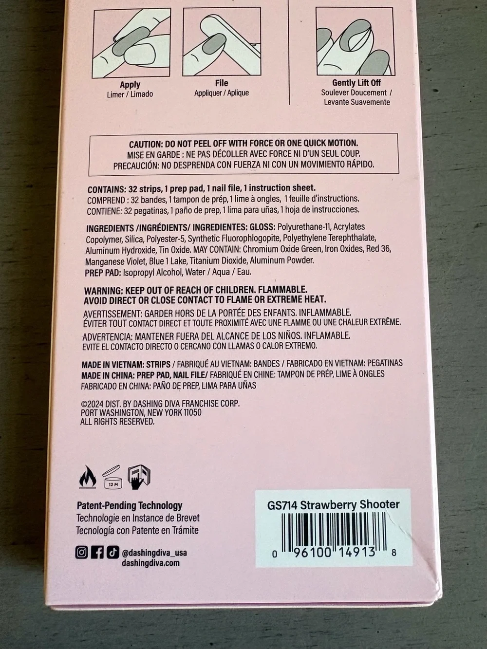Dashing Diva Gloss Gel Nail Strips Multiple Pack - Desert Quartz, Strawberry NEW